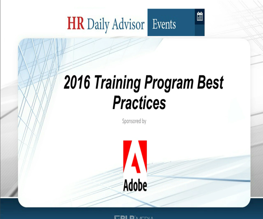 2016 Training Program Best Practices