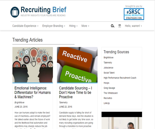 Recruiting Brief - Industry Insights Your Peers are Reading