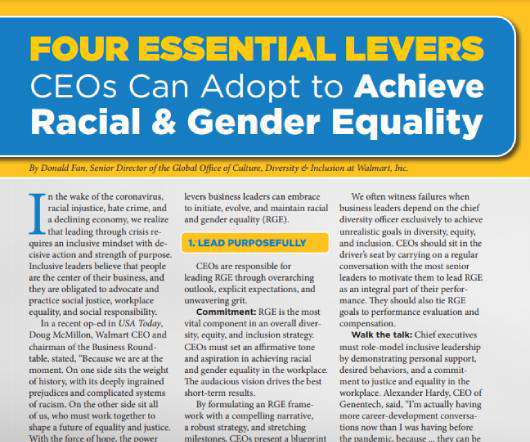 Four Essential Levers CEOs Can Adopt to Achieve Racial & Gender Equality